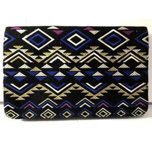 New Anthropologie Shiraleah Black Wool Clutch Purs